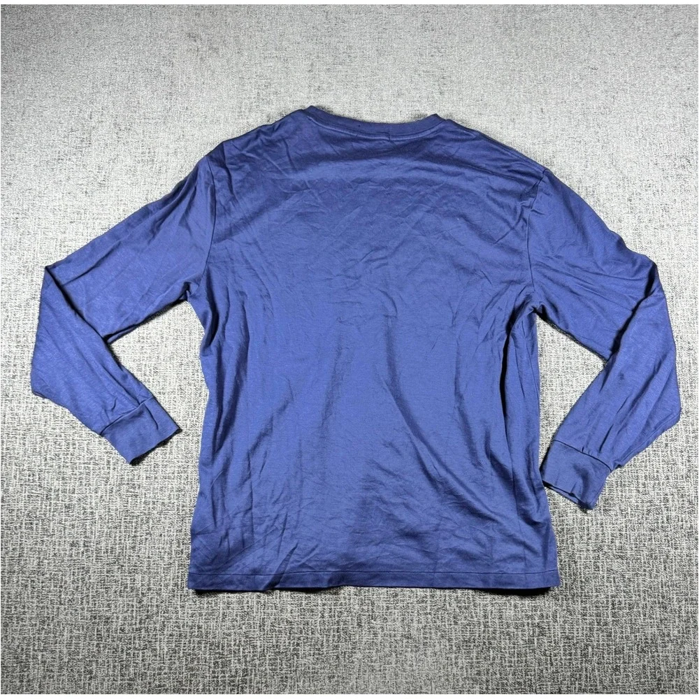 Polo Ralph Lauren Mens Long Sleeve T-Shirt Navy Blue Classic Fit Pony Logo M